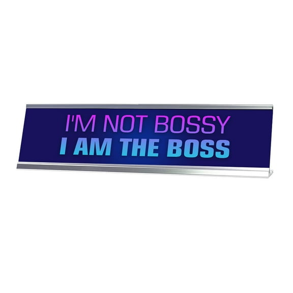 Signs ByLITA I'm Not Bossy I Am The Boss Silver Frame, Novelty Desk Sign (2x8?)