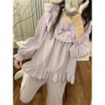thumbnail image 2 of Pijama de encaje estilo princesa de jacquard de algodón puro de otoño, traje holgado para mujer, ropa de casa a la moda, 2 of 5