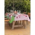thumbnail image 2 of Outdoor Tablecloth with Umbrella Hole and Zipper, Valentine's Day Rectangle Table Cloth 60x102 Inch Waterproof Tablecloth, Watercolor Funny Dogs Love Roses Spring Pink Picnic Table Cover for Patio, 2 of 7