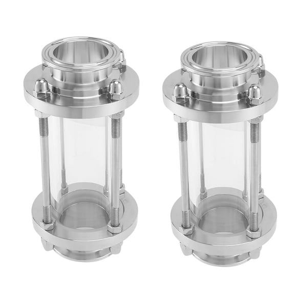 2X In-Line Sight Glass with Clamp End, Sanitary Straight Sight Glass SUS316 1.5 Inch ( Pipe OD 38MM)