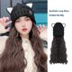 thumbnail image 5 of Jumpingount Sombrero de peluca de fibra de alta temperatura para mujer, y Adorable reemplazo decorativo para invierno y otoño, extensión Cuidado del cabello Negro, 5 of 6