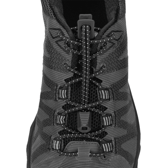 Nathan No Tie Runner's Laces, Black, One Size Fits Most, 2 Laces Per Pack