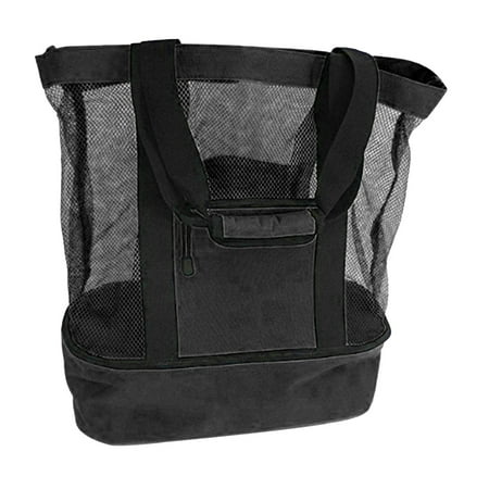

Mesh Beach Tote Bag with Detachable Beach Cooler Picnic Bag with Side Pocket & Insulation Compartment for Outdoor