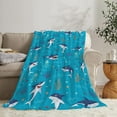 thumbnail image 2 of Shark Blanket for Boys Girls Super Soft Warm Fleece Kids Throw Blanket Cozy Fluffy Plush Bedding \u200bBlanket Shark Gifts Stuff for Baby Toddler Bed Couch Sofa 50"X60", 2 of 6