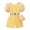 Yellow, variant on GYRATEDREAM Toddler Baby Girl Romper Jumpsuit Kids Crewneck Short Puff Sleeve Cross Back Pit Strip Onesie with Bag Spring Summer Outfit Clothes Pink for 2-7Y