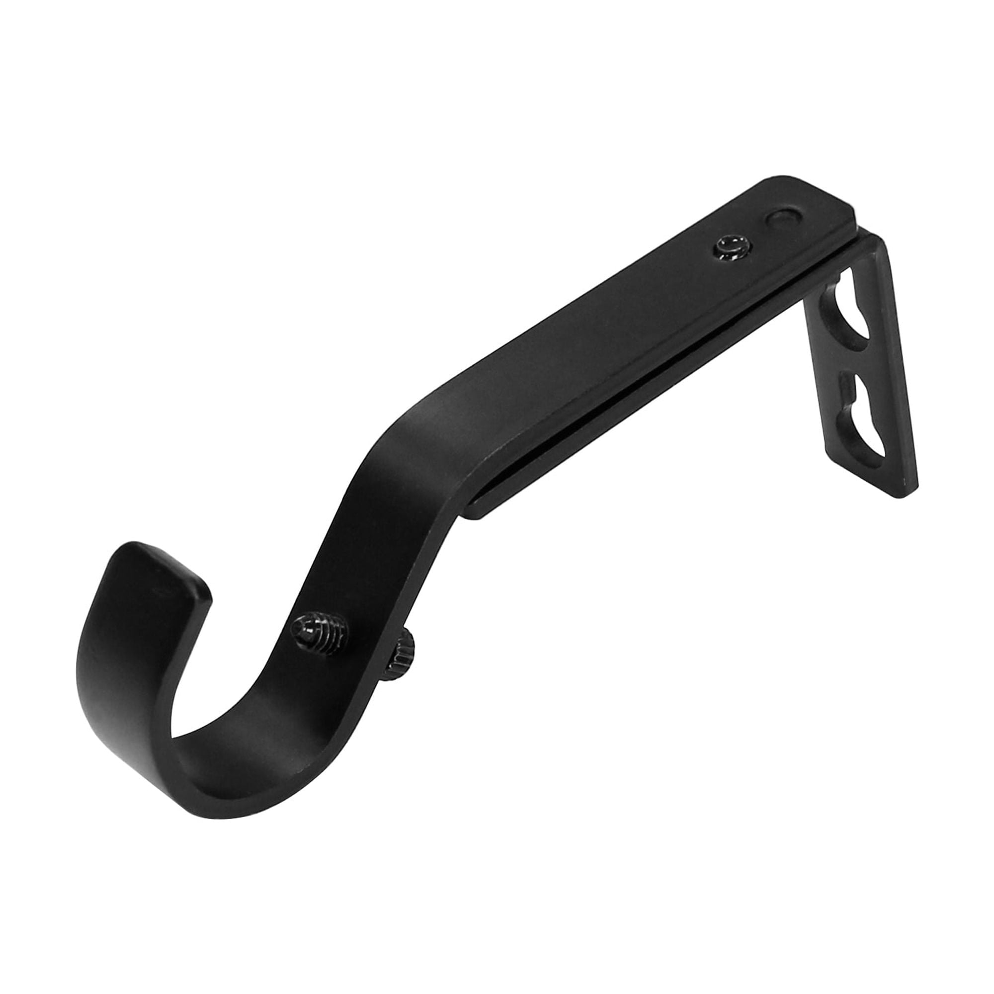 Ensemble de supports de tringle à rideaux simple réglables Noir mat 2,2 cm à 2,5 cm Mainstays (paquet de 2)