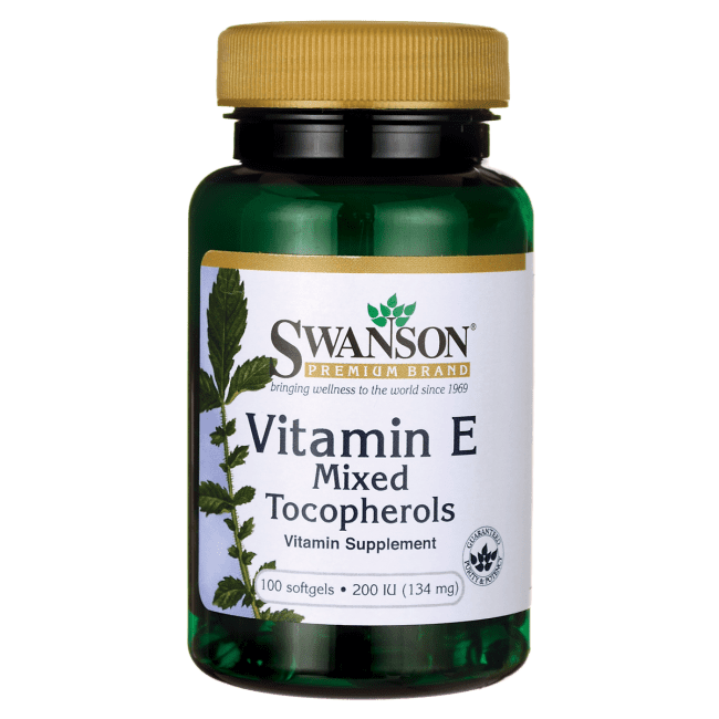 Swanson Vitamin E Mixed Tocopherols 200 Iu 100 Softgels