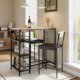 thumbnail image 1 of Garvee Juego de Comedor Alto 3 Piezas para 2 con Estante de 3 Niveles – Estilo Industrial, 1 of 8