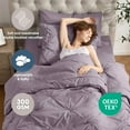 thumbnail image 4 of Virtu Twin Comforter Set, 7pc Bed in a Bag, Pleated Bedding Comforter Sets with Sheets, Grey Purple, 4 of 10