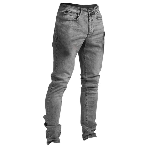 Pantalones casuales Cagnkofi para hombre, ajustados, elásticos, rotos, de pierna cónica, ligeros, ajustados, con botones