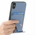 thumbnail image 2 of Case for iPhone XS Max with Hidden Kickstand, Carbon Fiber Texture Wallet Case with Card Holder for iPhone XS Max Magnetic Car Mount Shockproof Military Grade Protection Cover, Blue, 2 of 10
