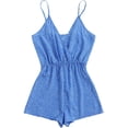 thumbnail image 1 of Women's Leopard Print Wrap Spaghetti Strap Romper Cami Jumpsuit, 1 of 5