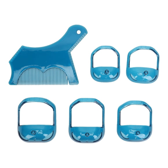 Beard Shaper Template, Beard Shaping Styling Tool Precise Trimming Universal Grooming Tool for Salon Blue,Transparent