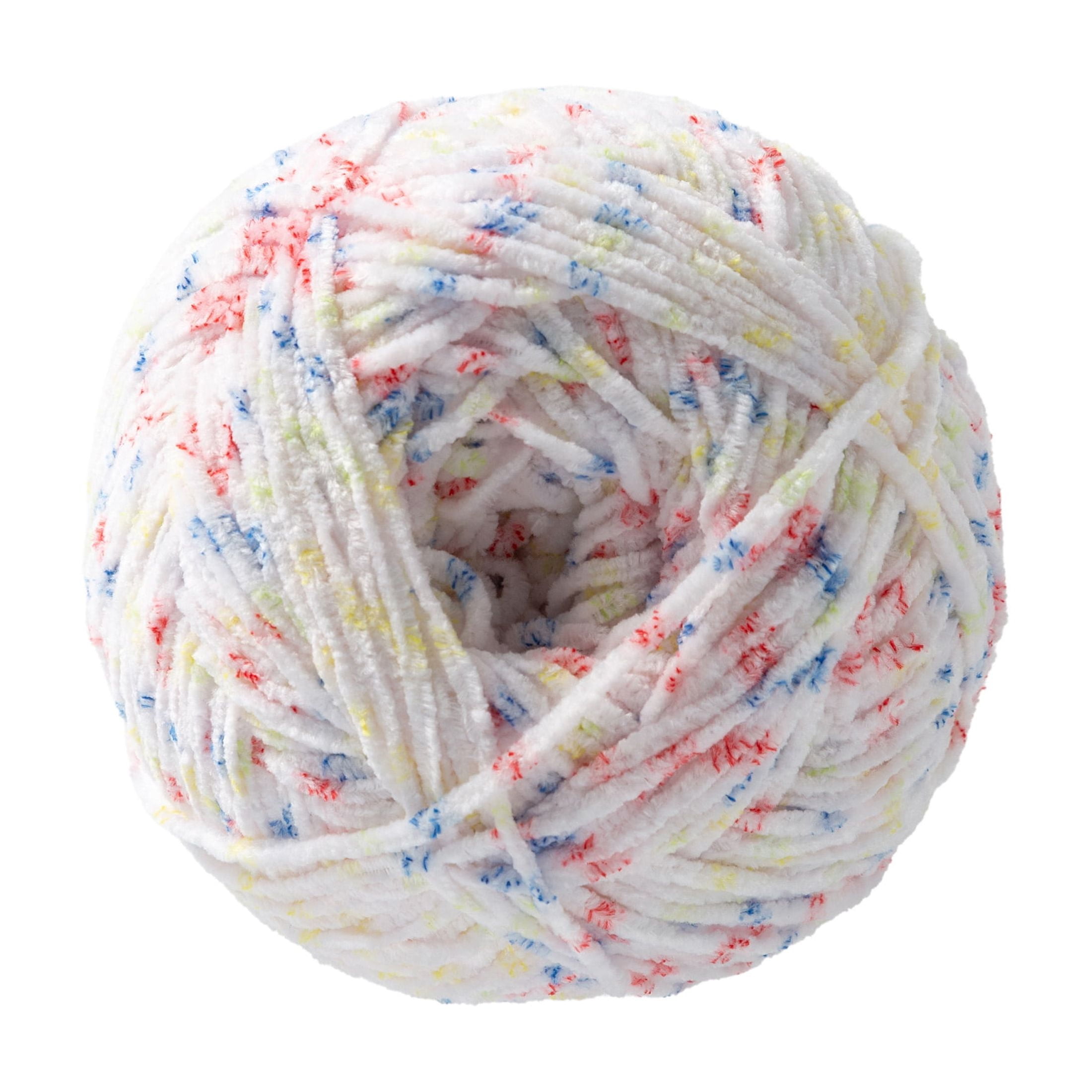 (3 pack) Skinny Chenille Multi Yarn by Loops & Threads - Yarn for Knitting - Crochet - Weaving - and Arts & Crafts - Toucan Multi - Polyester - 7.7 oz