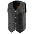 thumbnail image 4 of Milwaukee Leather LKM3700 Men's Classic Black Leather Motorcycle Rider Vest w/ Buffalo Nickel Snaps Closure 4X-Large, 4 of 6