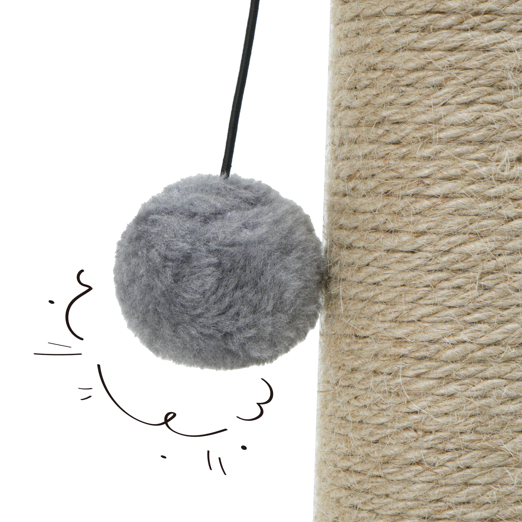 Cat Craft 28in Tall Jute Fiber Cat Scratching Post with Dangle Toy photo 5
