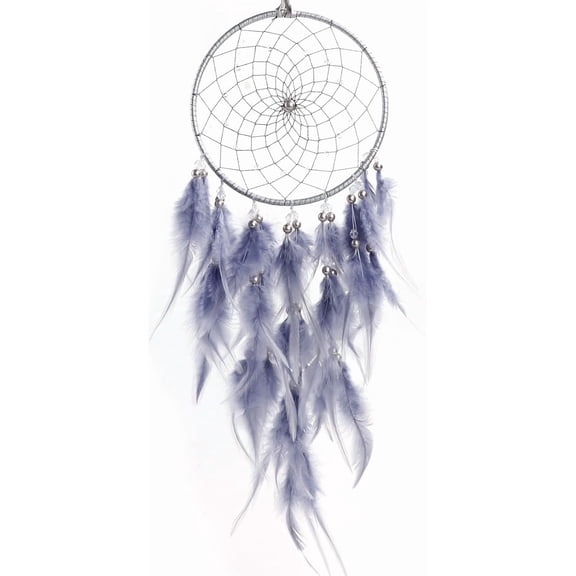 DEWEL Dream Catcher with Purple Feathers, Handmade Feather Dreamcatchers Wall Hanging for Girls Kids Bedroom Home Decor Wedding Ornament Craft Gift