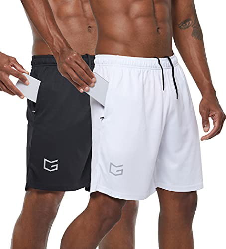 G Gradual Men's Running Shorts with Zipper Pockets Quick Dry Gym