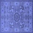 thumbnail image 1 of Ahgly Company Machine Washable Indoor Square Oriental Blue Industrial Area Rugs, 3' Square, 1 of 4