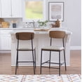 thumbnail image 2 of Linon Ryder Counter Stool Cream Faux Leather Padded Seat Steel Frame in Black, 2 of 13