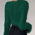 thumbnail image 4 of Pyhlmscde Women's Solid Color V Neck Slim Fit Versatile Sweater, Womens Tops, Sweaters for Women, Fall Clothes, 4 of 6