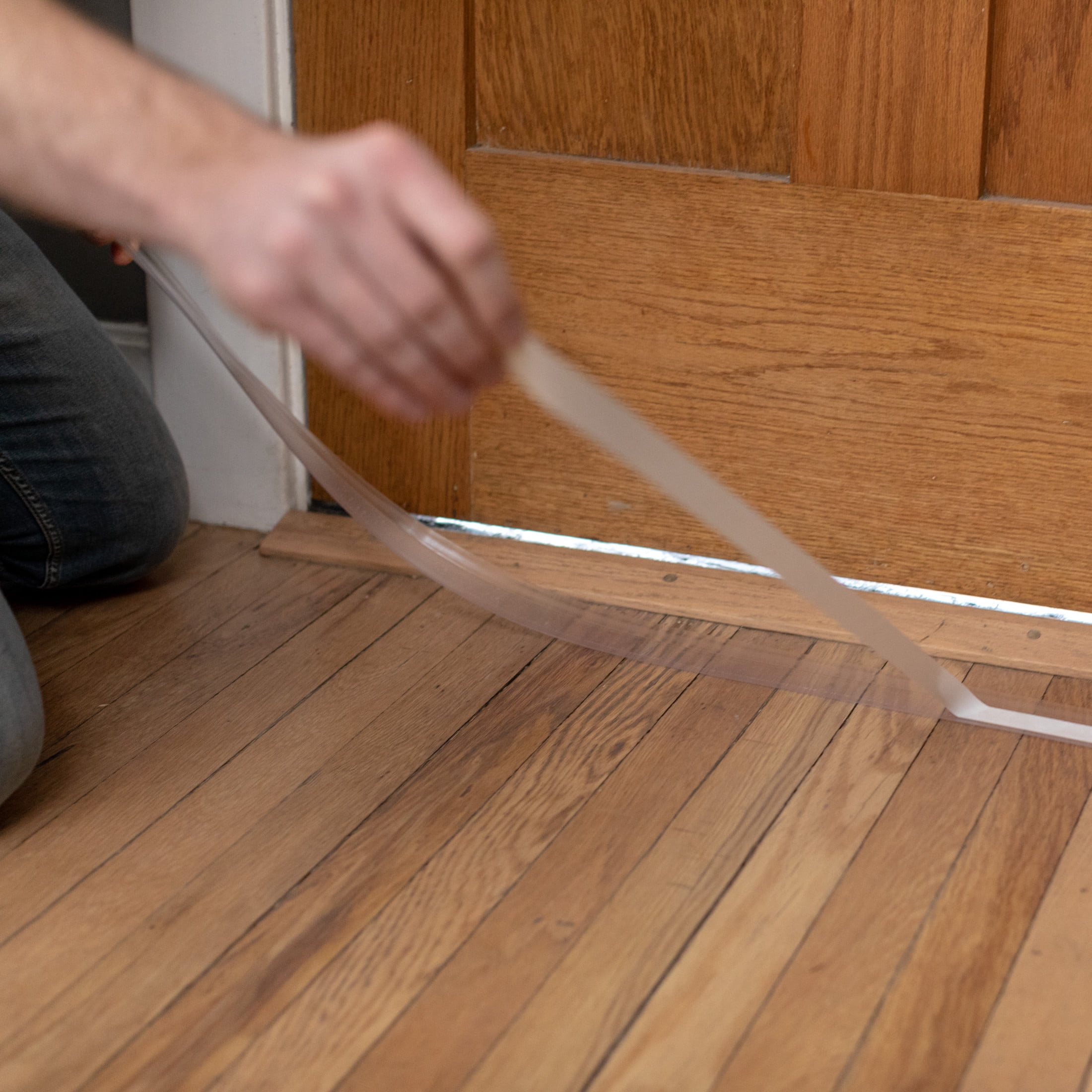 Duck Clear Adhesive 1.75" x 36" Door Bottom Weather Stripping, 2 Pack