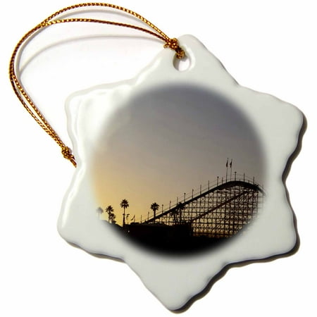 Santa Cruz Rob Face - 3dRose California, Santa Cruz, Santa Cruz Carnival - US05 RCA0088 - Rob Casey, Snowflake Ornament, Porcelain, 3-inch