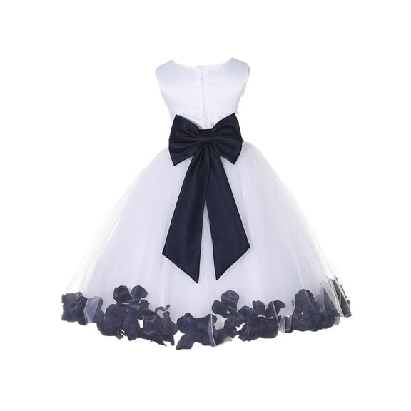 Ekidsbridal Wedding Pageant White Midnight Tulle Flower Girl Dress for Toddlers Junior Bridesmaid Gown Pretty Princess 302T M