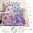 thumbnail image 5 of Spring Floral Blanket Soft Cozy Warm Throw Blanket for Couch, Plush Fuzzy Flannel Fleece Blankets for Sofa, Purple Pink Blue Flower Botanical Ombre Bed Blankets Lightweight Gifts for Women, 40"x50", 5 of 9