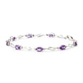 thumbnail image 2 of Galaxy Gold 14K Solid Gold 2.96 Carat Natural Diamond & Amethyst Tennis Bracelet for Women - White Gold Fine Jewelry, 2 of 6