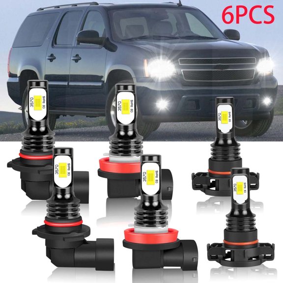 FZPJJNB Fits Chevy Suburban Tahoe 2007-2014 LED Headlights Bulbs 6000K White Automotive Bulb