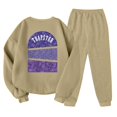 thumbnail image 3 of Trapstar Chandails Molletonnés à Col Rond pour Femmes Ensembles Manches Longues Graphiques Chandails Molletonnés pour Femmes Amples Trapstar Style de Rue Hip-hop Chandails Molletonnés à Enfiler+pantalon de Survêtement Ensemble pour Femmes de 2 Vêtements Classiques pour Femmes (Kaki, 2TG), 3 of 3
