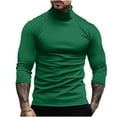 thumbnail image 2 of QUINDOS Mens Shirts,Men's Fall And Winter Fashion Casual Pullover Solid Long Sleeve Turtleneck Loose Work Tee Shirts, 2 of 6