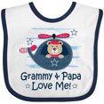 thumbnail image 3 of Inktastic Grammy and Papa Love Me Boys Baby Bib, 3 of 4