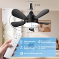 thumbnail image 3 of Ventilador de Techo VSHINY Negro Con Luz y Mando a Distancia, 3 of 7