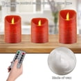 thumbnail image 4 of Safe Flameless Design, Decorative Led Candles Real Wax Pillar Battery Operated Flickering Candles With Timer Functionality For Perfect For Various Occasions, Set Of 3, Red, 4 of 7