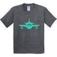 thumbnail image 3 of Inktastic Cute Teal Airplane Youth T-Shirt, 3 of 5