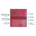 thumbnail image 2 of Hot Pink RFID Leather Checkbook Cover With Credit Card Slots and Pen Holder, 2 of 6