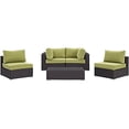 thumbnail image 2 of Modway Convene 5 Piece Outdoor Patio Sectional Set in Espresso Peridot, 2 of 5