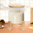 thumbnail image 2 of Clear Glass Rice Dispenser with Stand Storage Container Cereal Storage Dry Food Dispenser, 2 of 13