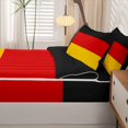 thumbnail image 5 of Manfei Germany Flag Zipper Twin Comforter Sets with Fitted Sheet and 2 Pillowcases,World Travel Culture Zipper Bedding Set,Black Red Yellow,Black Reversible,4pcs, 5 of 8