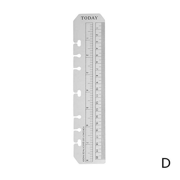 2 Pcs Ruler 6 Holes Binder File Folder Plastic Scrub Snap-in Bookmark Dividers Insertable Index Page Notebook Measuring Tool A5/A6/A7 D5Y2