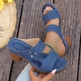 thumbnail image 2 of Womens Sandals Summer Casual Chunky Heel Open Toe Solid Color Slip-on Slide Shoes Lightweight Comfortable Beach Slippers, 2 of 10