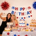 thumbnail image 4 of Patriotic Happy Birthday Bunting Banner, Red White Blue Glitter Star Decor for 4th of July Birthdays, Memorial Day and US-Themed Celebrations, 4 of 9