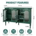 thumbnail image 4 of HLR 47.7" Modern Vintage Sideboards Buffet Cabinet with 4 Glass Door, Green, 4 of 6