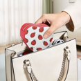 thumbnail image 6 of Red Travel Jewelry Box, Heart-Shaped PU Leather Organizer, Portable Storage Case for Rings, Earrings, Necklaces, Ideal Gift for Women, Travel Essentials Cartoon Style Ladybugs, 6 of 7