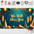 thumbnail image 7 of Teal Background Banner with Golden We Will Miss You Text Party Decoration with Balloons Fireworks Stars Ideal for Farewell Parties Photo Backdrops Celebrations Decor Events, 7 of 7
