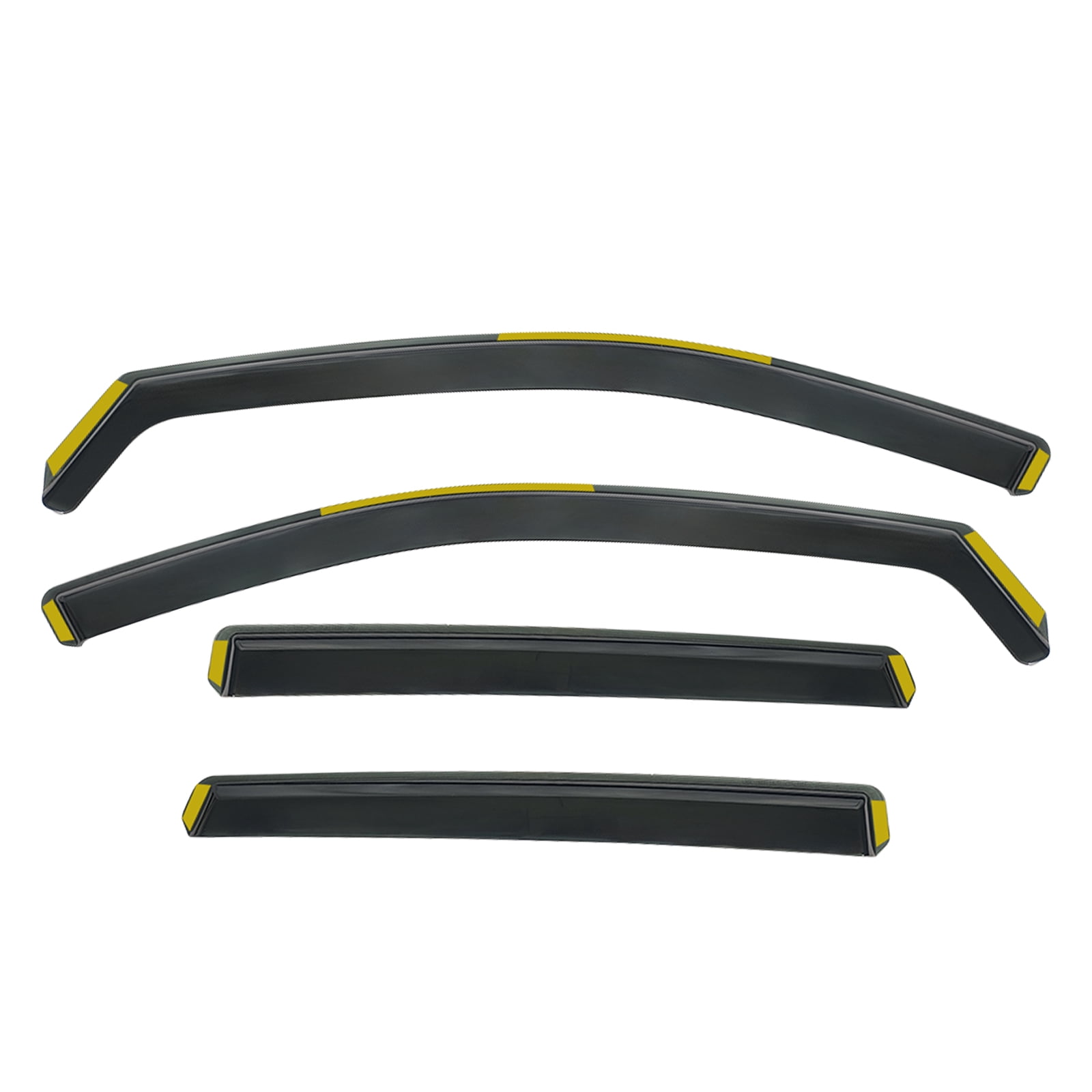 Ikon Motorsports In-Channel Window Visors Sun Shade Vent Rain Sun Shades Guards Side Deflectors for 2025-2026 Nissan Kicks Black PC Polycarbonate 4PCS