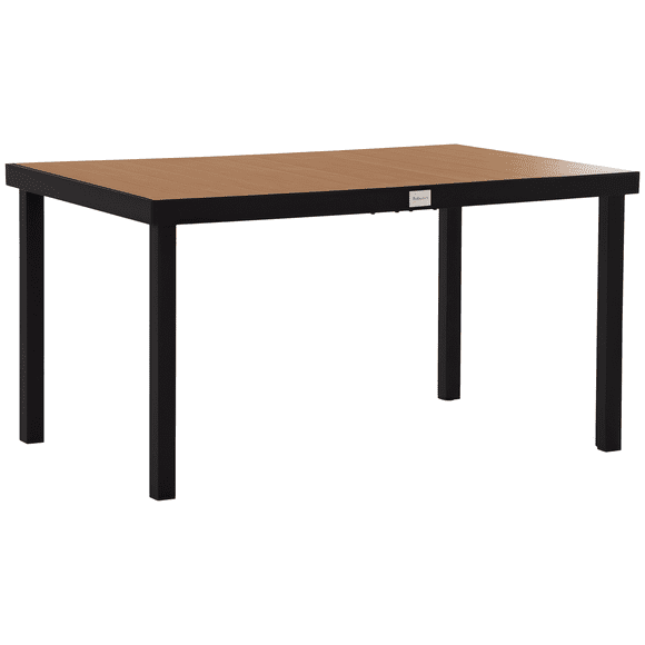 Outsunny Outdoor Dining Table for 6, Rectangular Patio Table Aluminum Legs