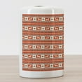 thumbnail image 3 of Ethnic Ceramic Toothbrush Holder, South American Traditional Ornaments with Llama and Folk Motifs, Decorative Versatile Countertop for Bathroom, 4.5" X 2.7", Burnt Sienna Brown, 3 of 4